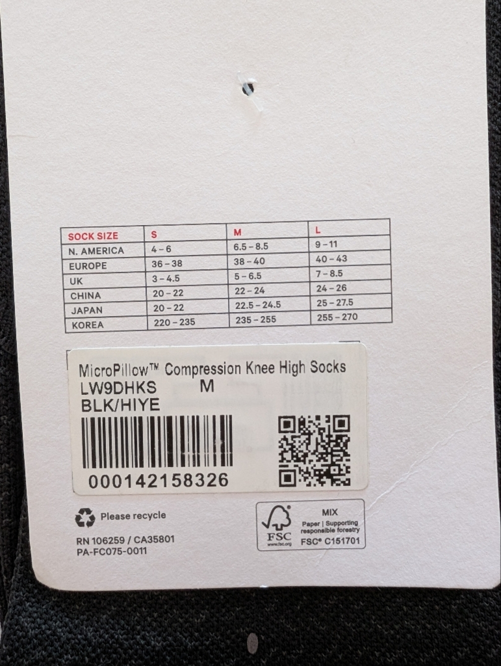 NWT 2 pairs, Lululemon MicroPillow Compression Socks, Knee High, Size Medium - Picture 5 of 5